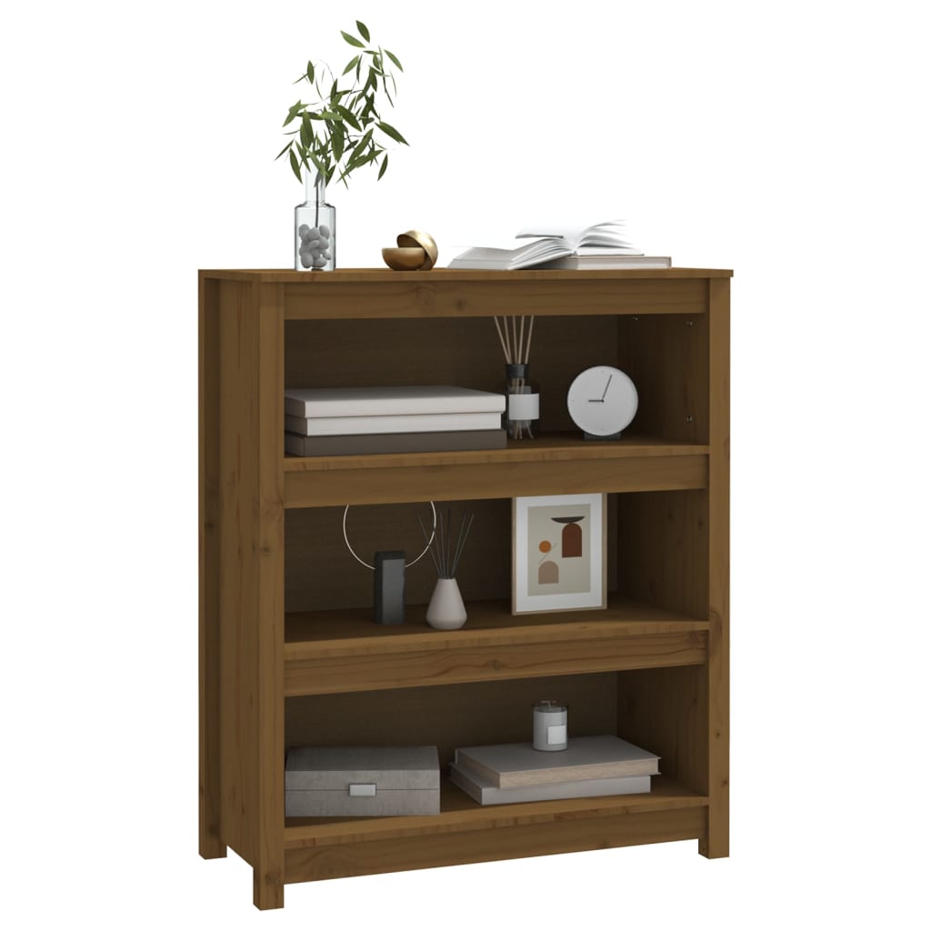Book Cabinet Honey Brown 80x35x97 cm Solid Wood Pine